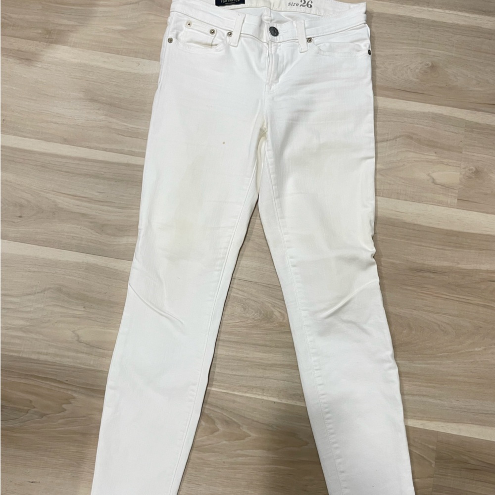 J Crew Toothpick white Jeans